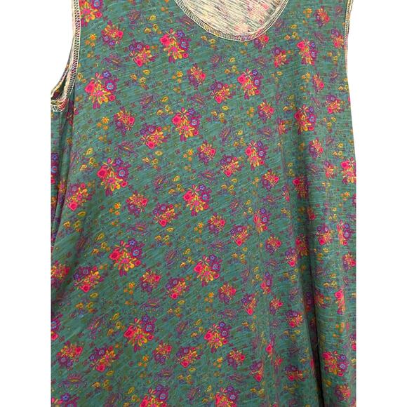 Natural Life The Hangout Tank Midi Dress Large Floral 100% Cotton Colorful Boho - Picture 7 of 10